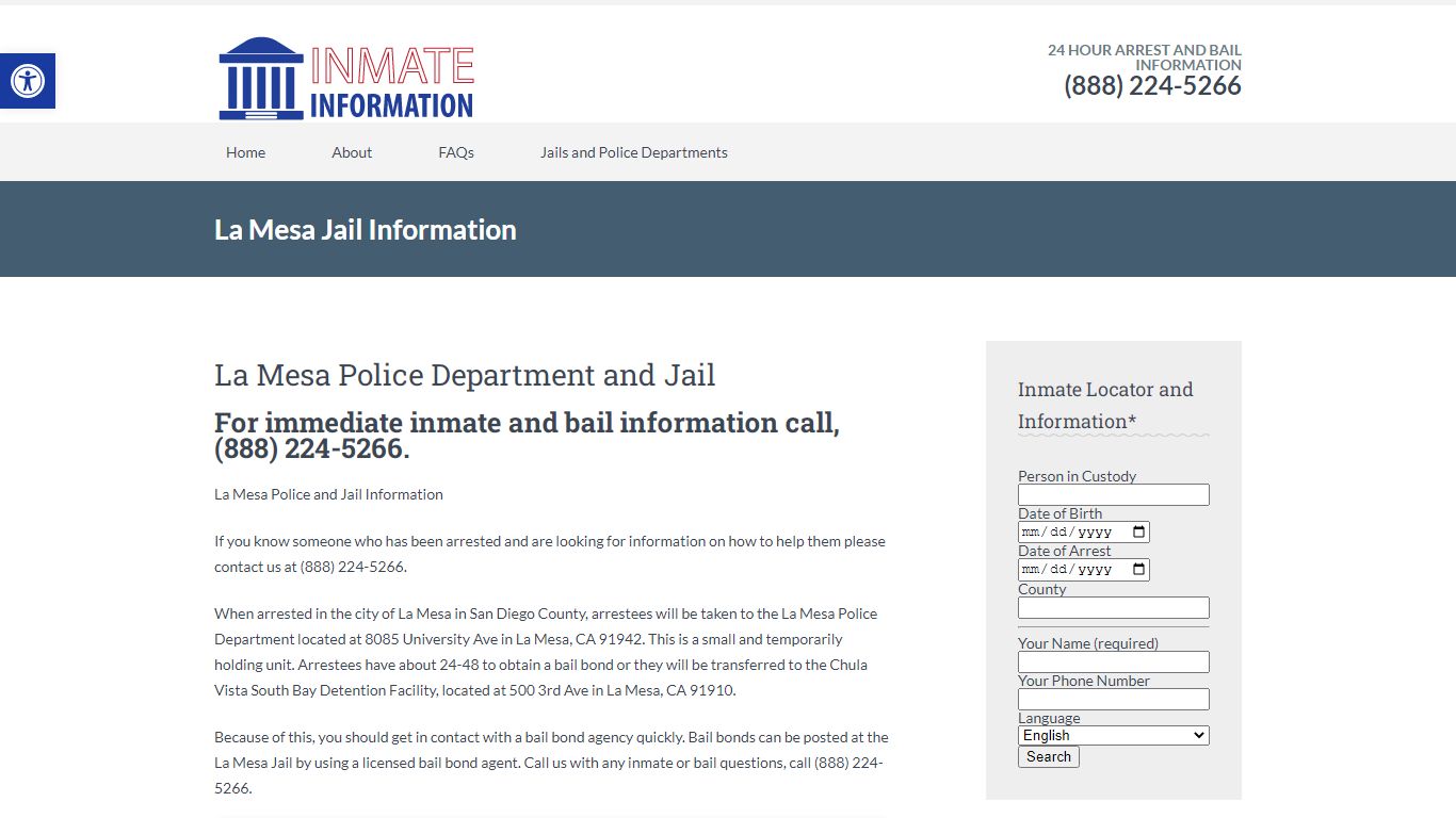 La Mesa Jail Information | Inmate Information